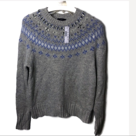 J. Crew Sweaters - J. CREW Jeweled Embellished Fair Sweater